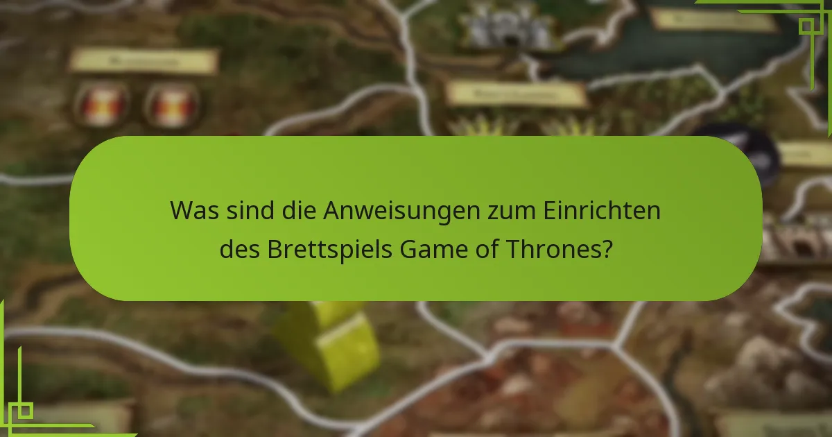 Wie richten die Spieler das Brettspiel Game of Thrones ein?